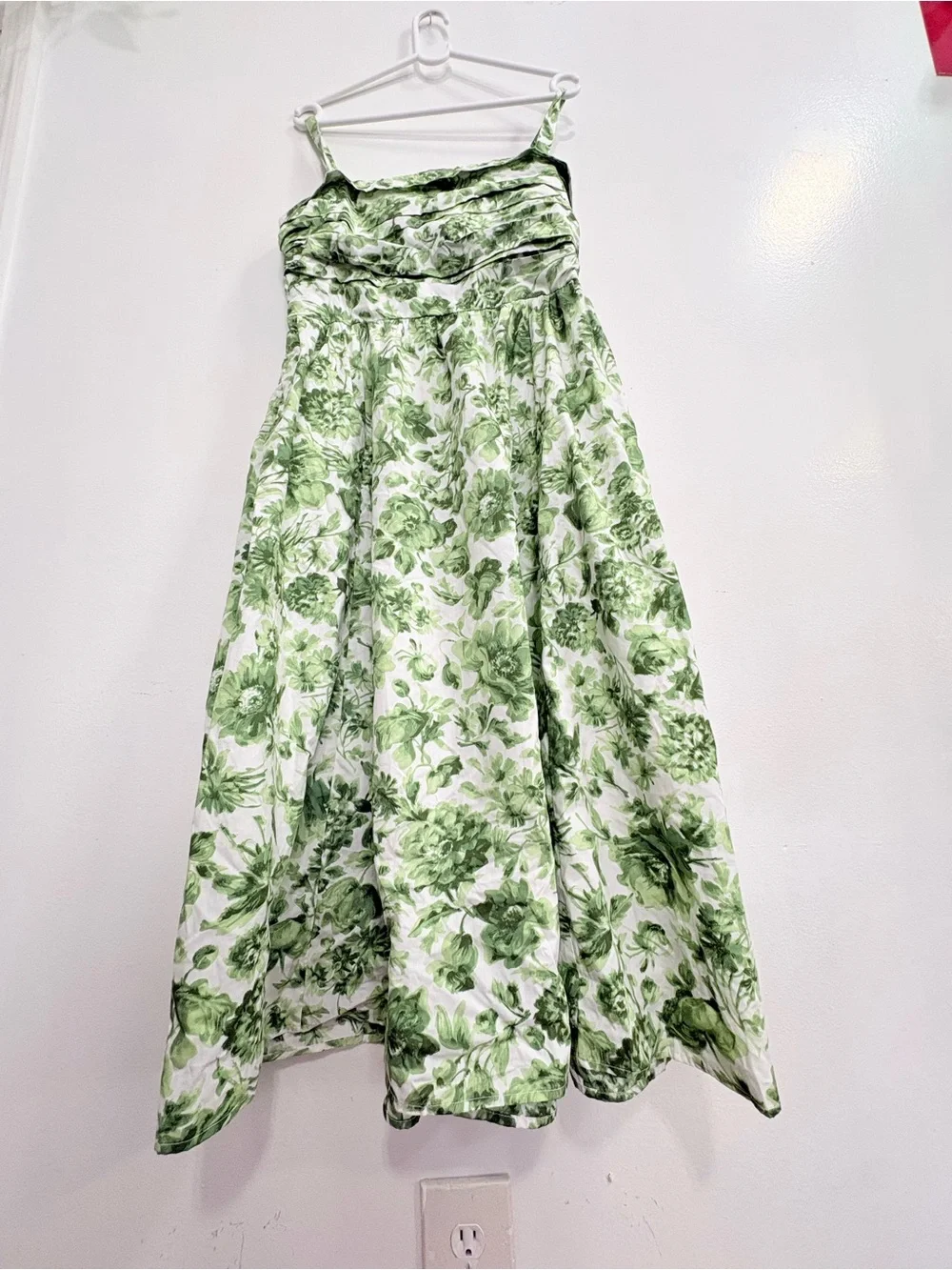 Abercrombie & Fitch White and Green Floral Maxi Dress